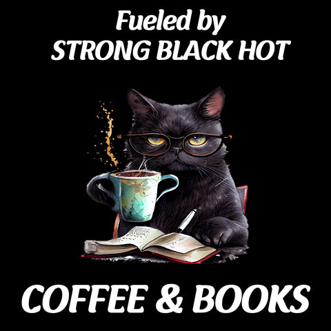 Cat Coffee Books TEE