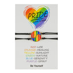 Bohemian Rainbow Color Hand-Woven Adjustable Pride Card Bracelet