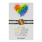 Bohemian Rainbow Color Hand-Woven Adjustable Pride Card Bracelet