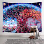 Mushroom Psychedelic Tree Tapestry
