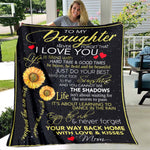 To My Daughter Letter Printed Quilts Fleece Blankets