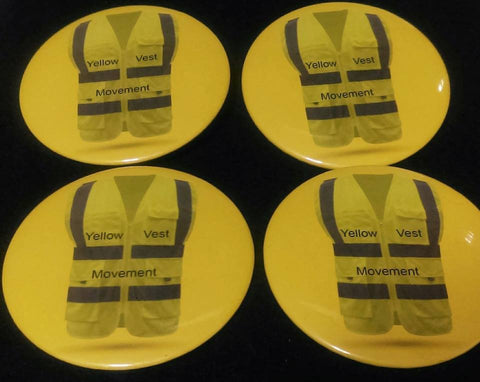 Yellow Vest Movement Pin (Button) 4/Set