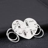 Personalized Heart Puzzle Key Chain