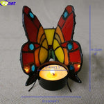 Tiffany Butterfly Stained Glass Candle Holder