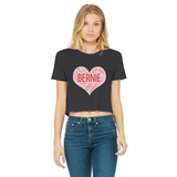 Bernie Heart Classic Women's Cropped Raw Edge T-Shirt